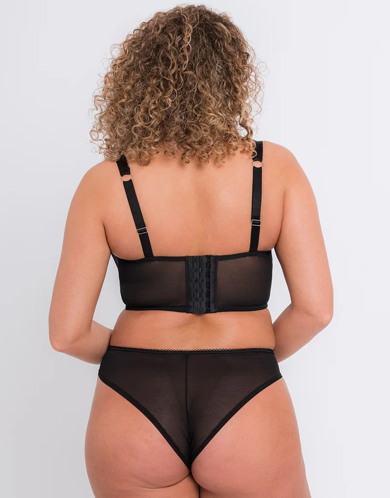 Curvy Kate Gin Fizz Longline Balcony Bra Black/Blush