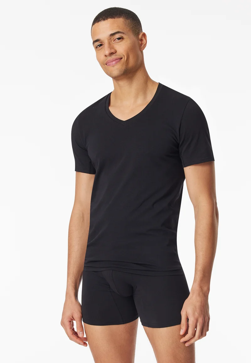 T-Shirt V-Ausschnitt Schwarz - Premium Cotton