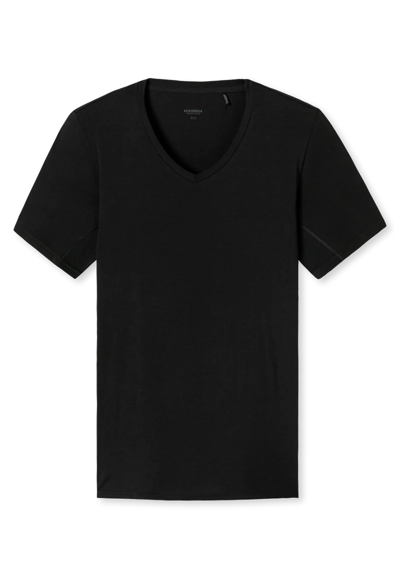 T-Shirt V-Ausschnitt Schwarz - Premium Cotton