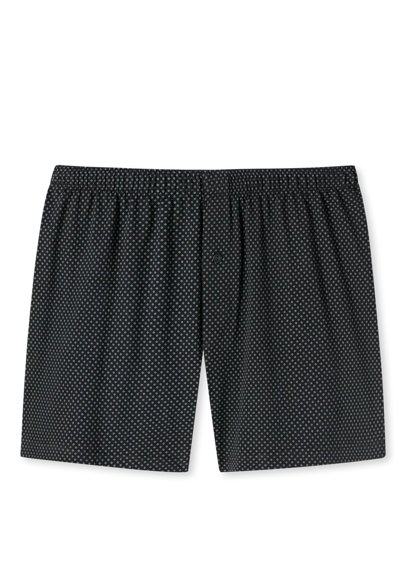Boxershorts mit Knopfleiste Schwarz gemustert - Cotton Casuals