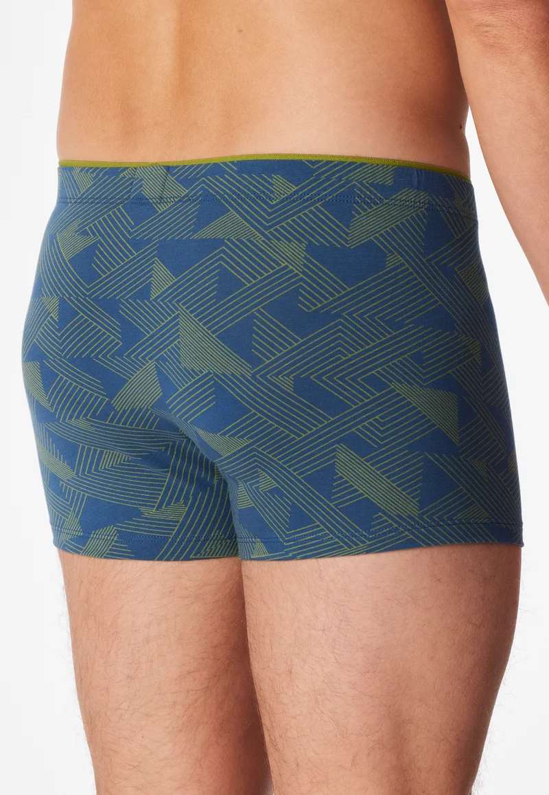 Enge Boxershorts Grün/Blau gemustert - Long Life Soft