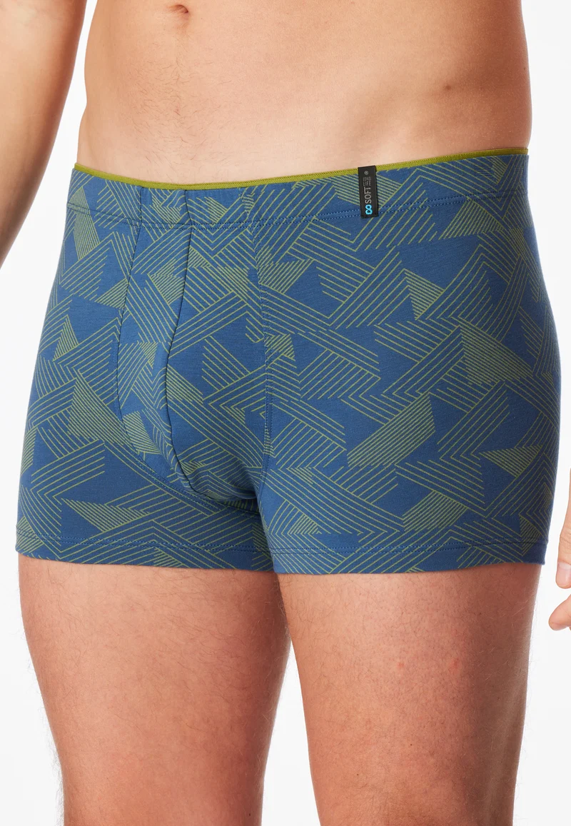 Enge Boxershorts Grün/Blau gemustert - Long Life Soft