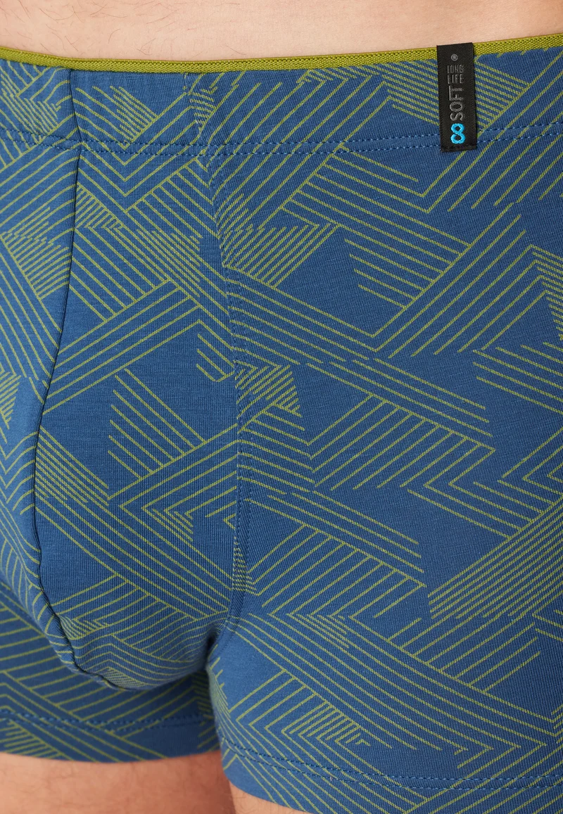 Enge Boxershorts Grün/Blau gemustert - Long Life Soft