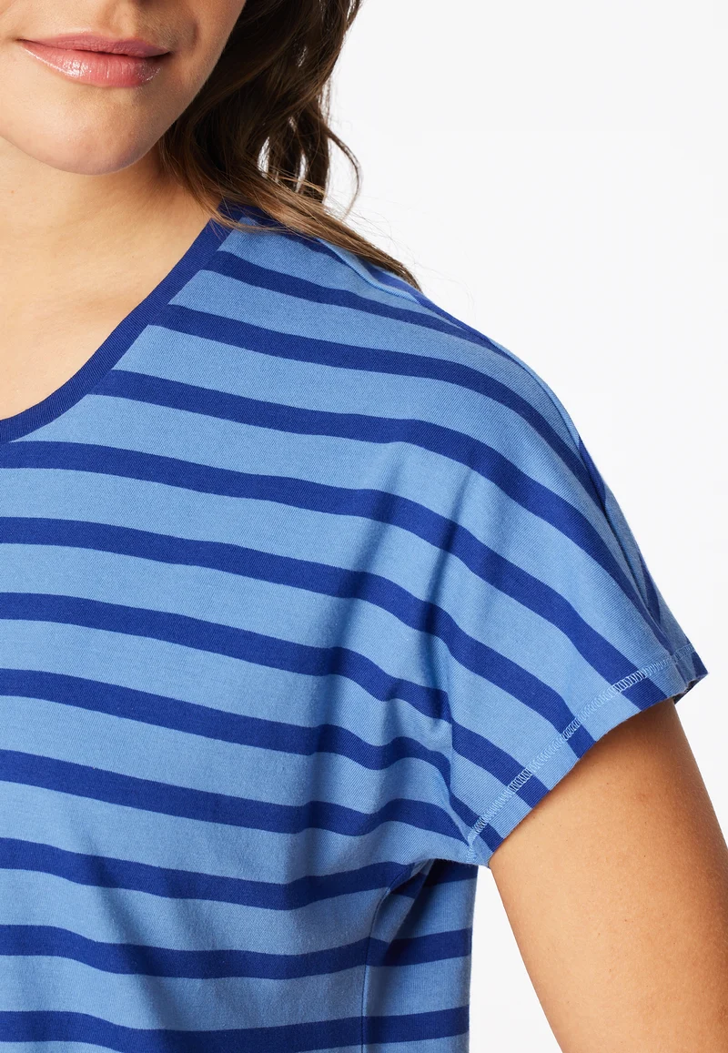 Schlafanzug kurz Blau gestreift - Casual Essentials