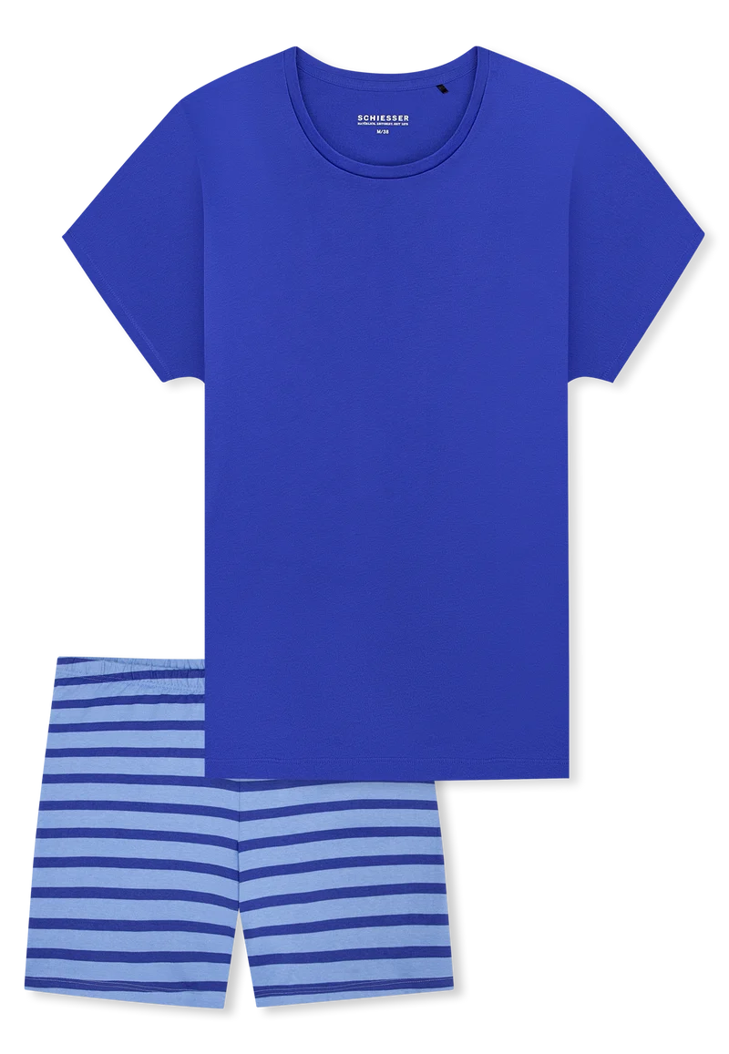 Schlafanzug kurz Blau - Casual Essentials