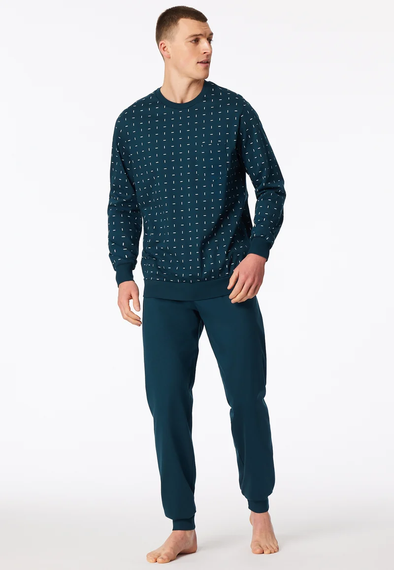 Schlafanzug Dunkelblau gemustert - Comfort Essentials