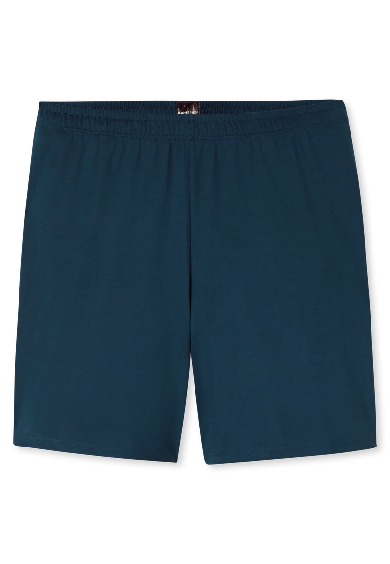 Schlafanzug kurz Blau gemustert - Comfort Essentials