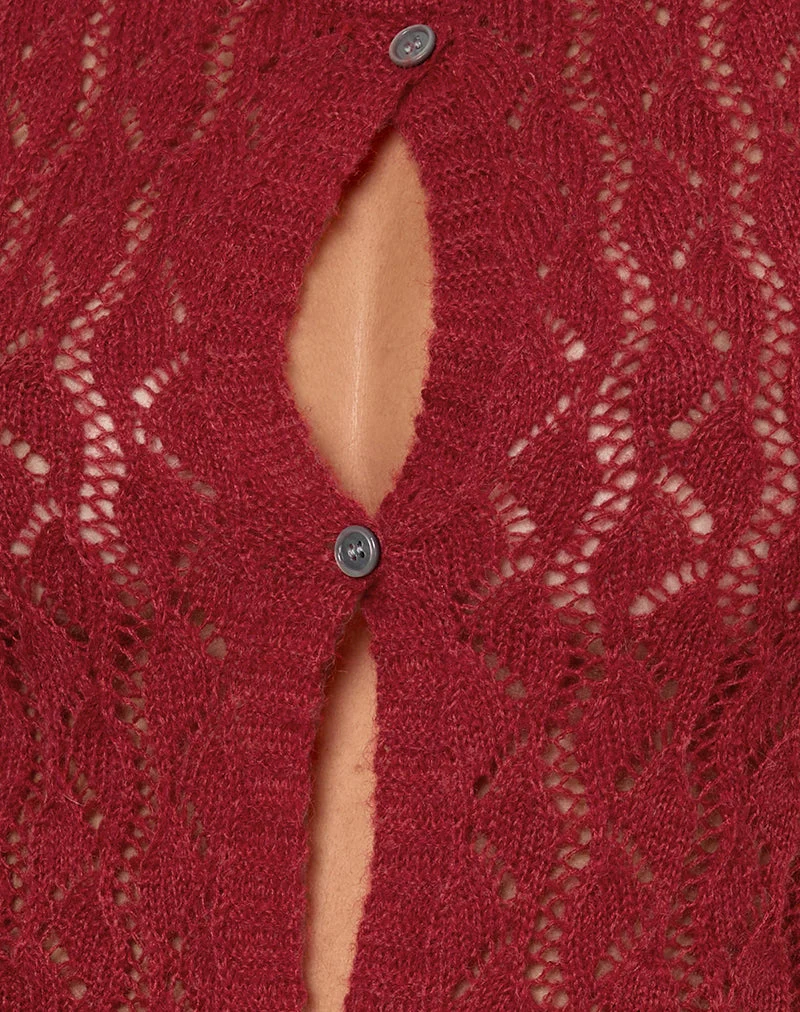 Débardeur à boutons Birama en tricot rouge
