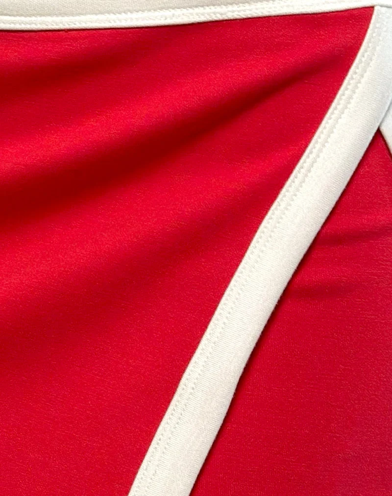 Jupe-short Andeci Sport en rouge avec fixation blanche