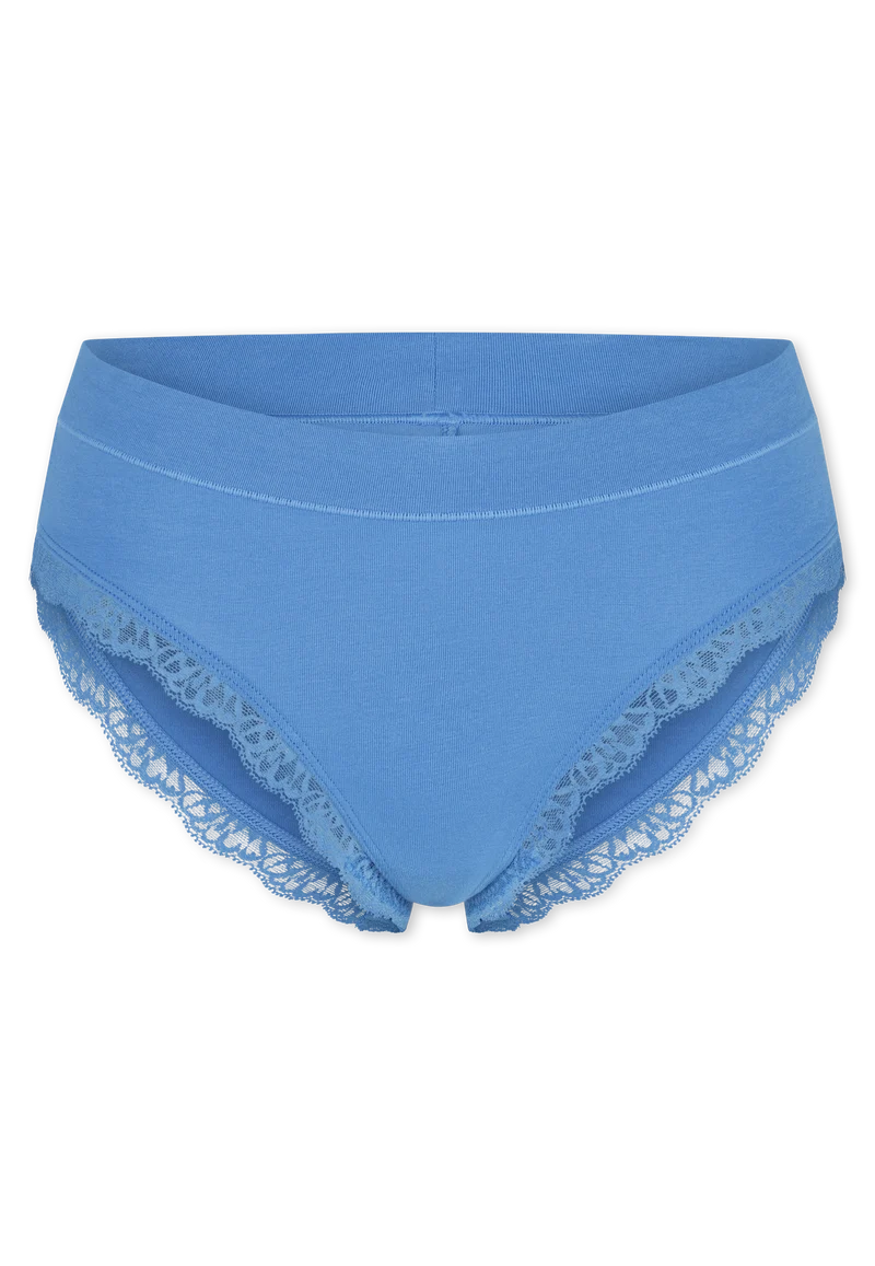 Brazilian Slip mit Spitze Blau - Unique Cotton