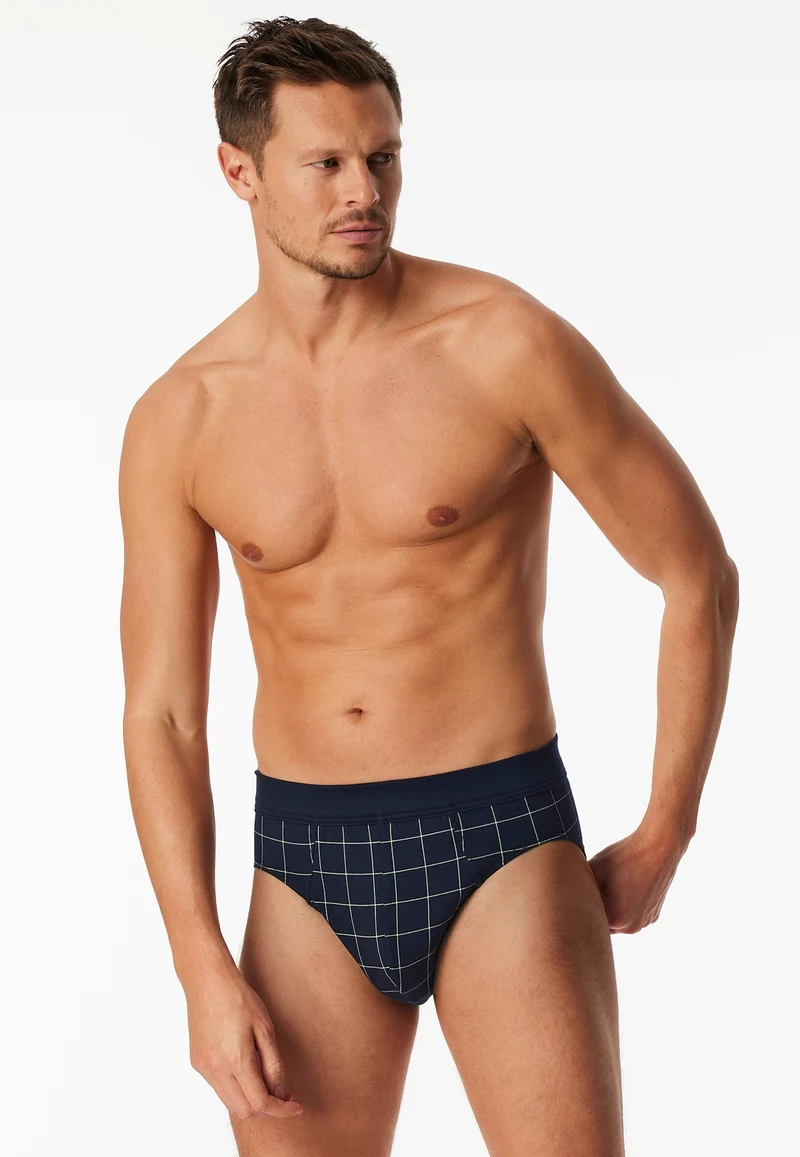Slip Dunkelblau gestreift - Fine Interlock