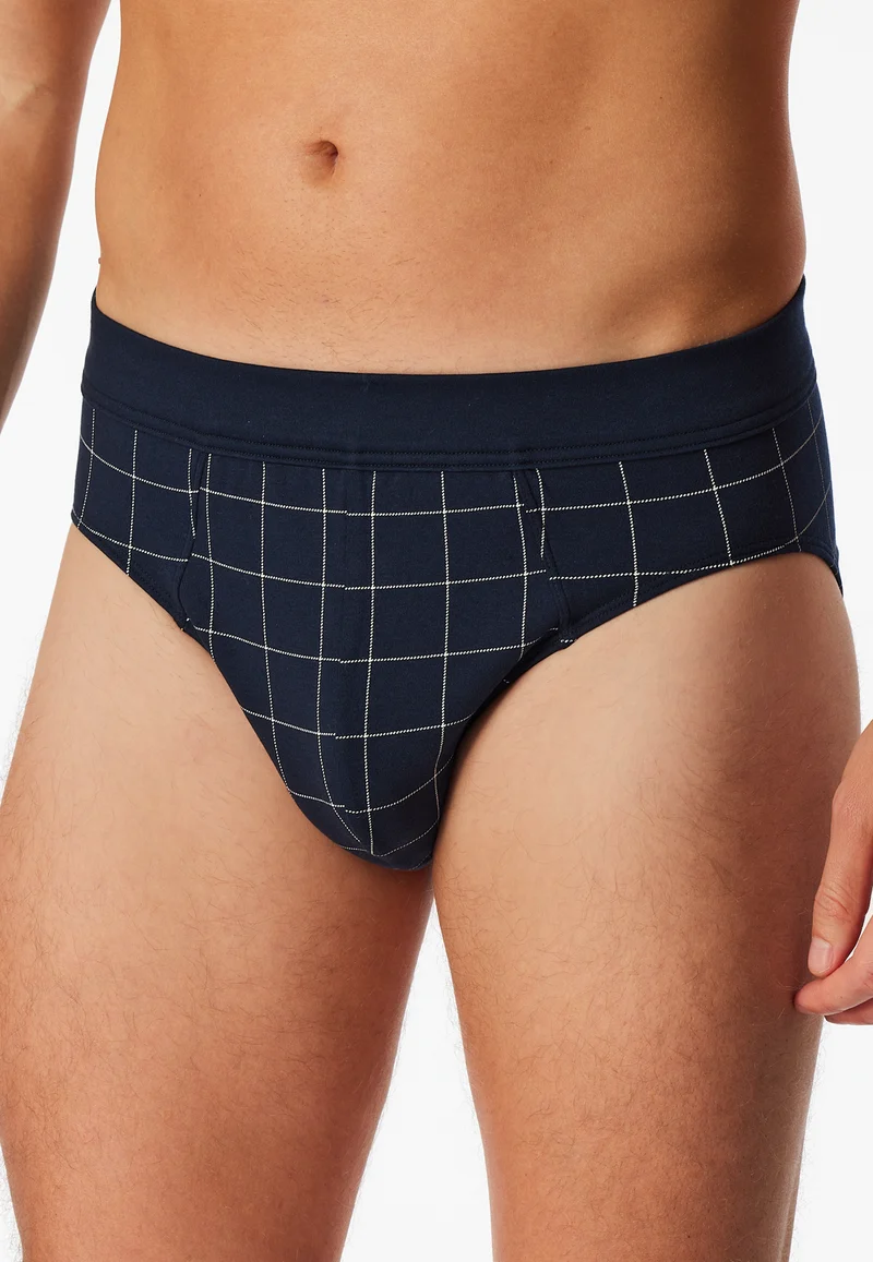 Slip Dunkelblau gestreift - Fine Interlock