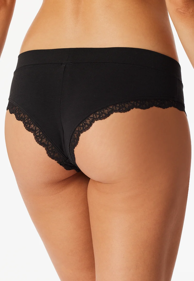 Brazilian Slip mit Spitze Schwarz - Unique Cotton