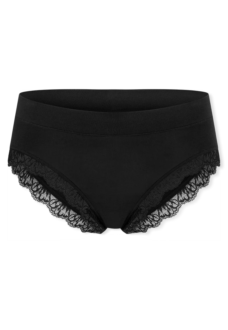 Brazilian Slip mit Spitze Schwarz - Unique Cotton