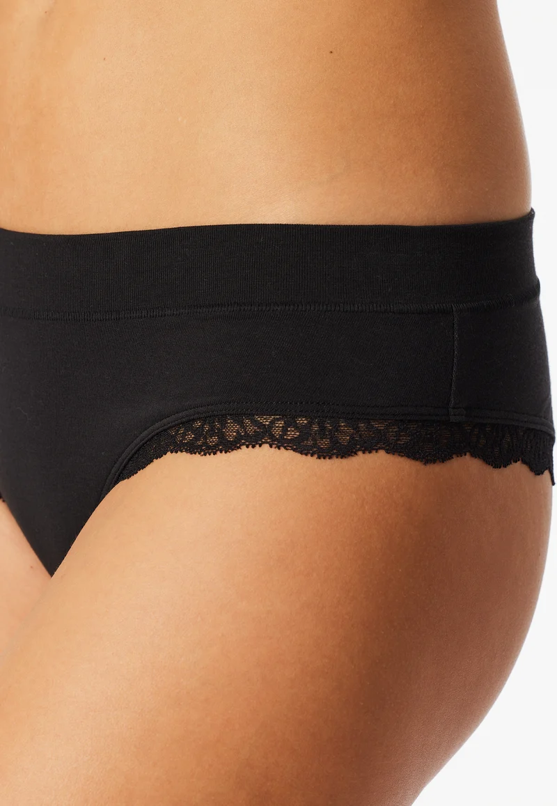 Brazilian Slip mit Spitze Schwarz - Unique Cotton