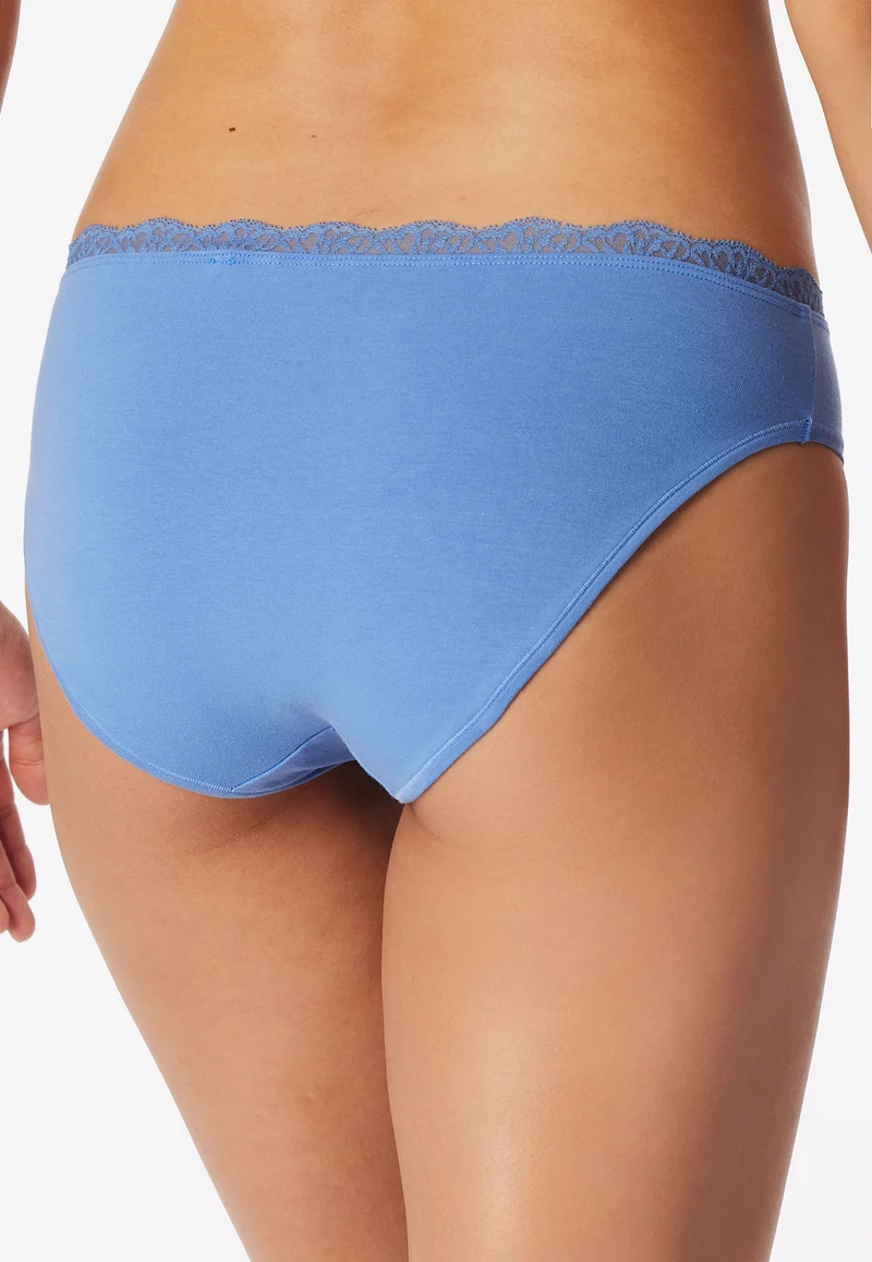 Slip mit Spitze Blau - Unique Cotton