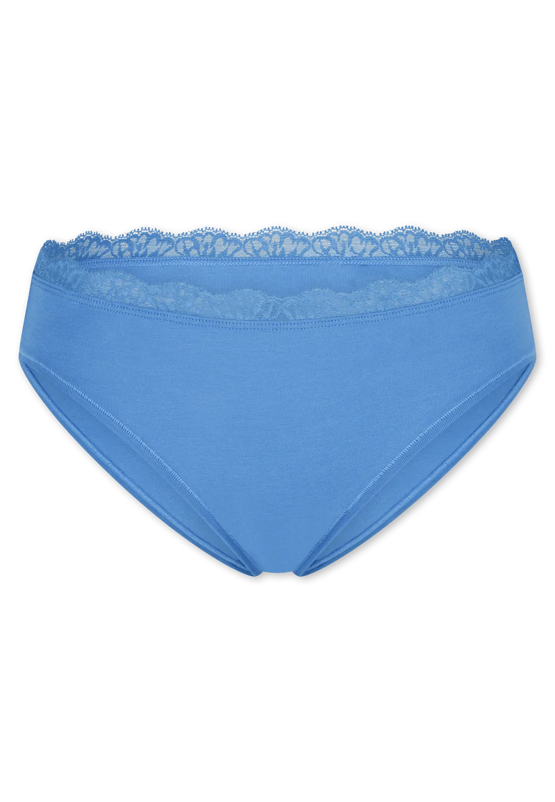 Slip mit Spitze Blau - Unique Cotton