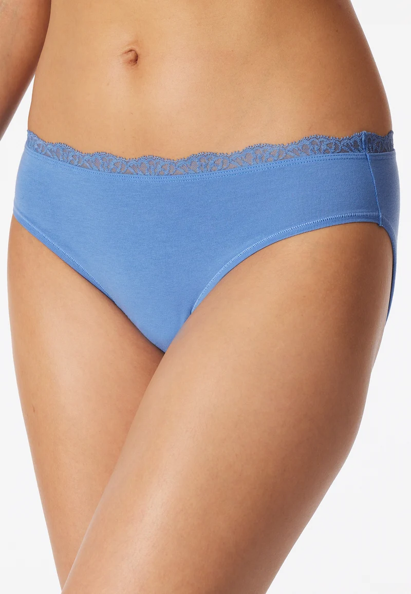 Slip mit Spitze Blau - Unique Cotton