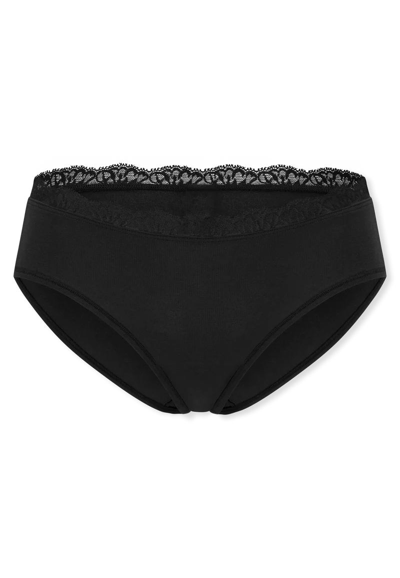 Slip mit Spitze Schwarz - Unique Cotton