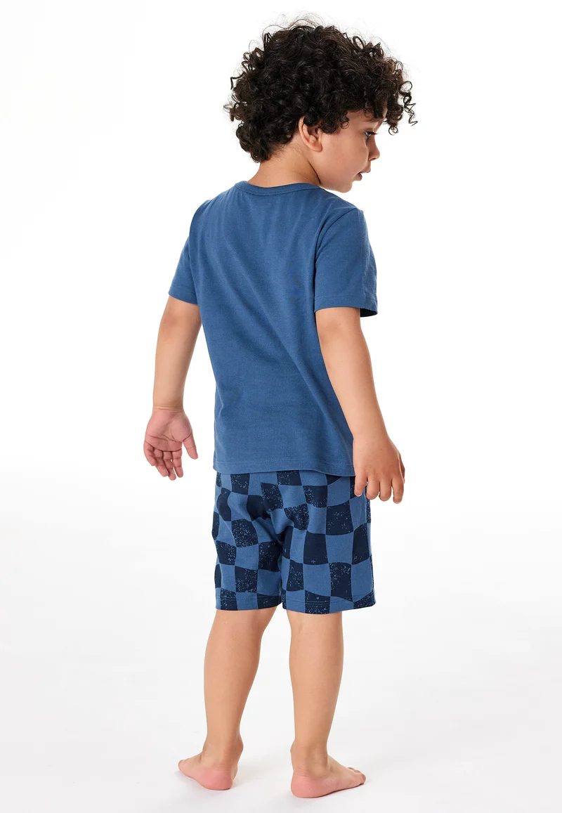 Schlafanzug kurz Blau gemustert - Kids Nightwear