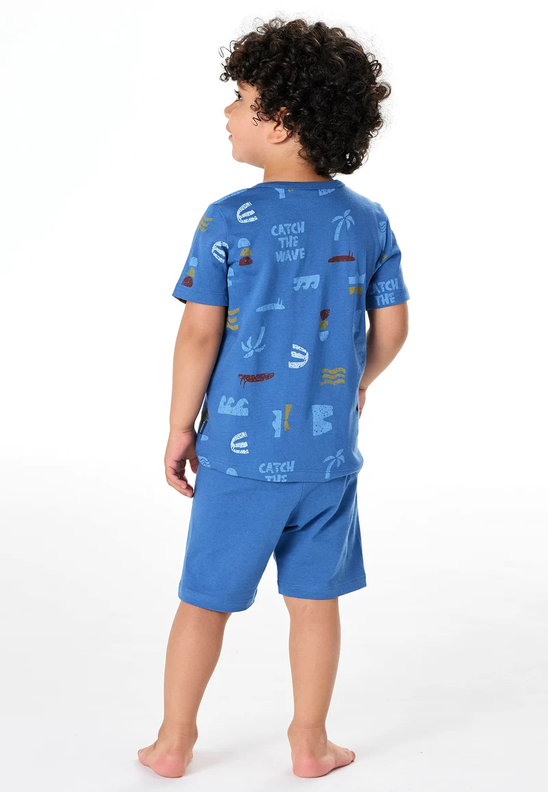 Schlafanzug kurz Blau gemustert - Kids Nightwear