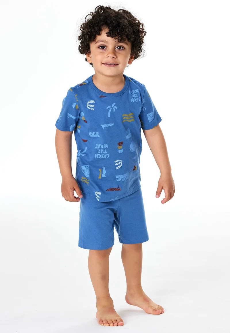 Schlafanzug kurz Blau gemustert - Kids Nightwear