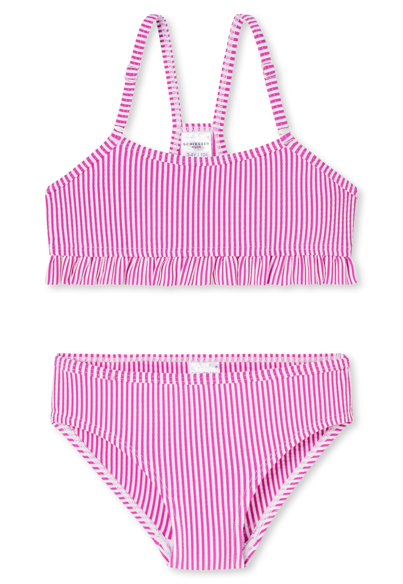 Bikini Pink/Weiss gestreift - Aqua