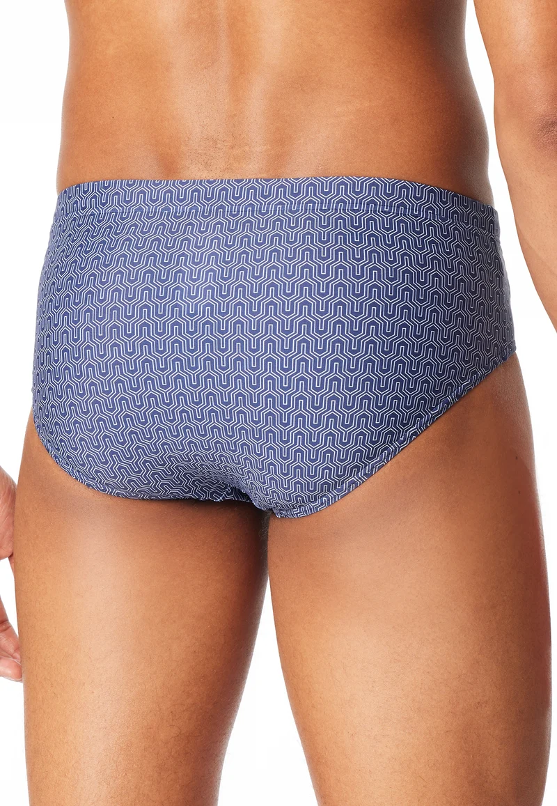 Badehose mit Reißverschluss Blau gemustert - Aqua
