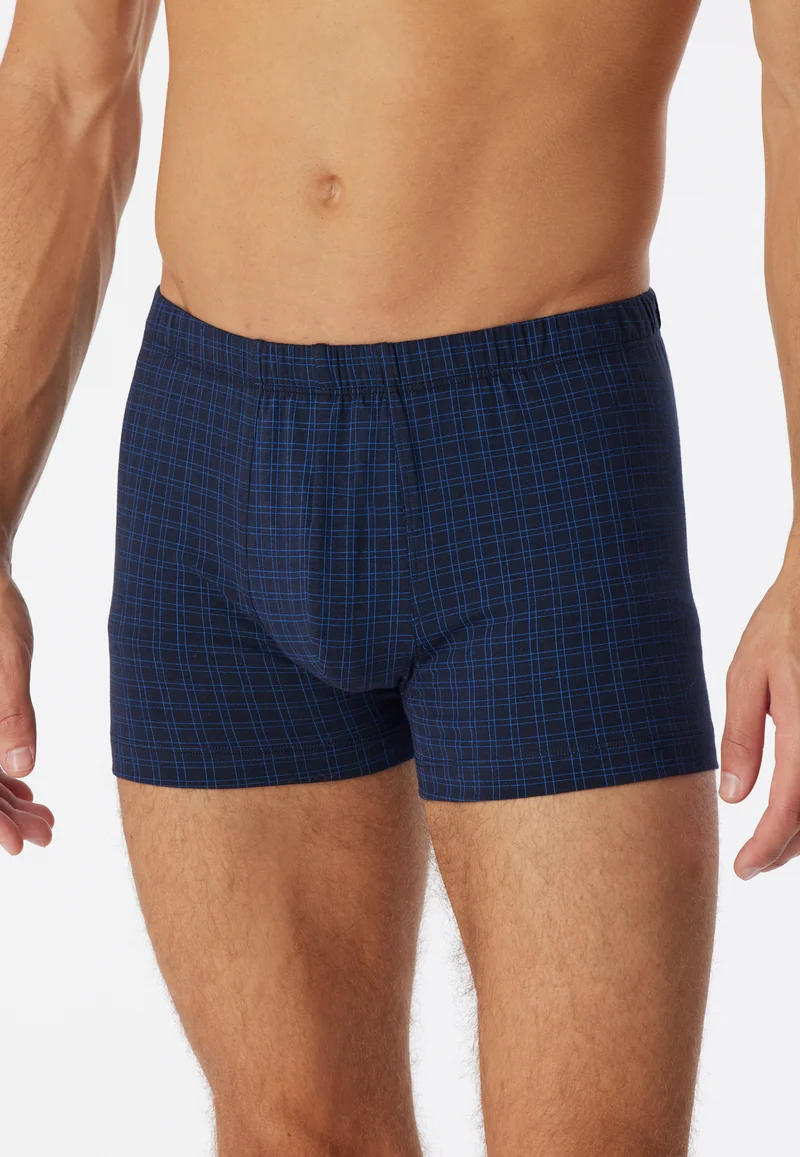 Enge Boxershorts Dunkelblau kariert - Cotton Casuals