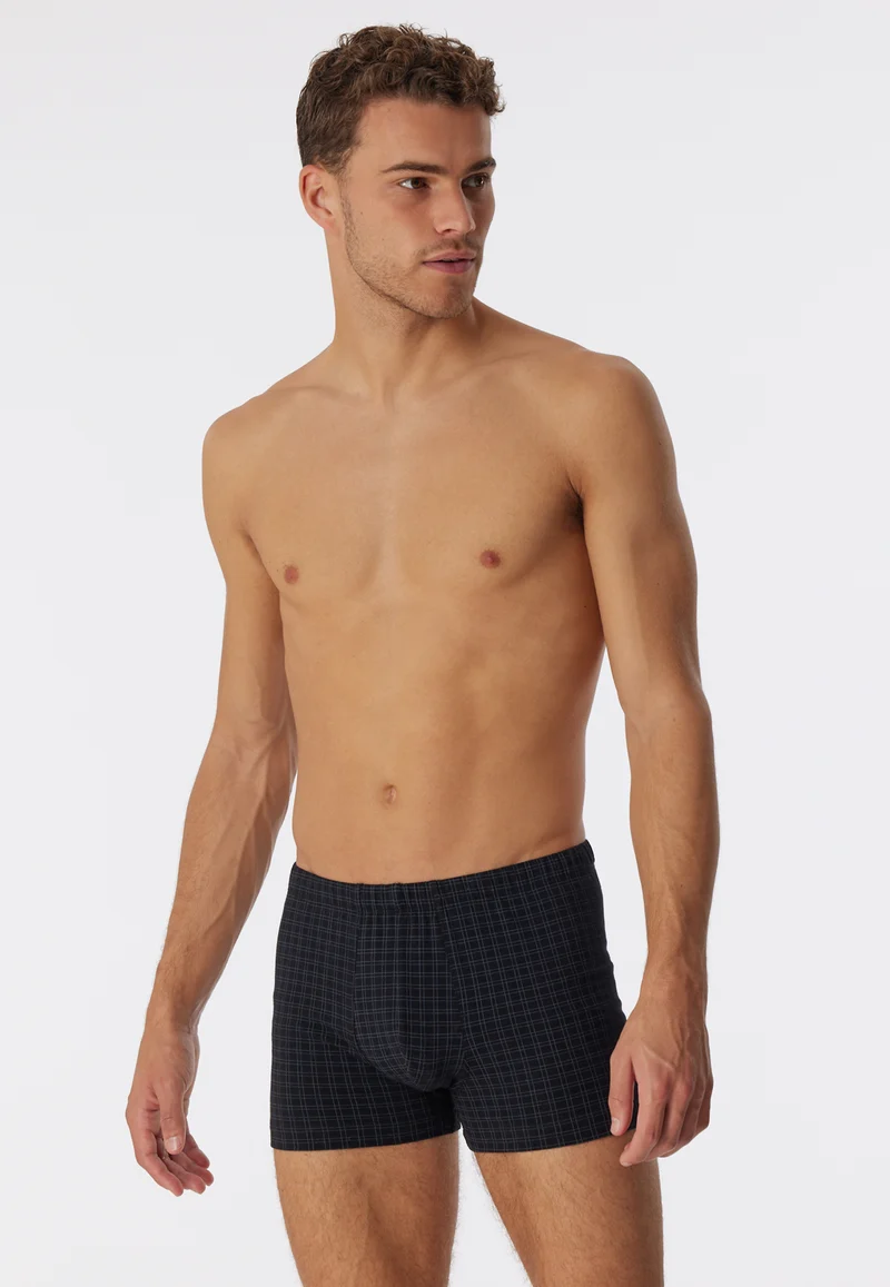Enge Boxershorts Schwarz kariert - Cotton Casuals