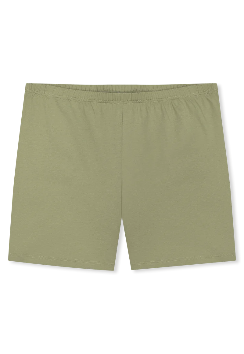 Schlafanzug kurz Khaki/Weiss gestreift - Casual Essentials