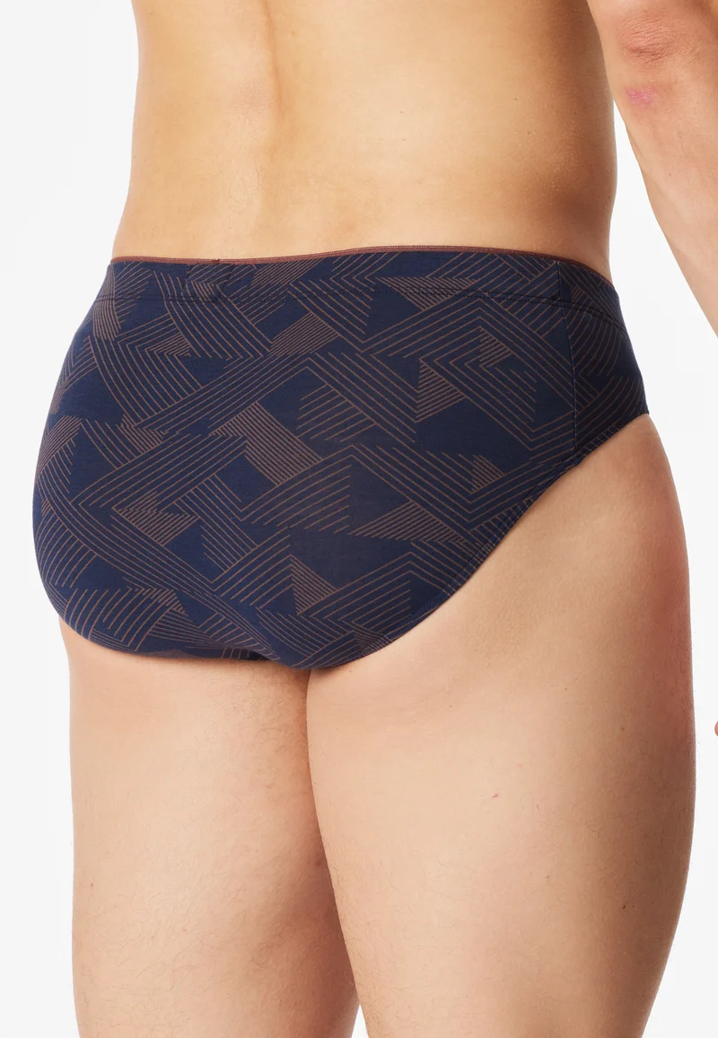 Slip Dunkelblau/Braun gemustert - Long Life Soft