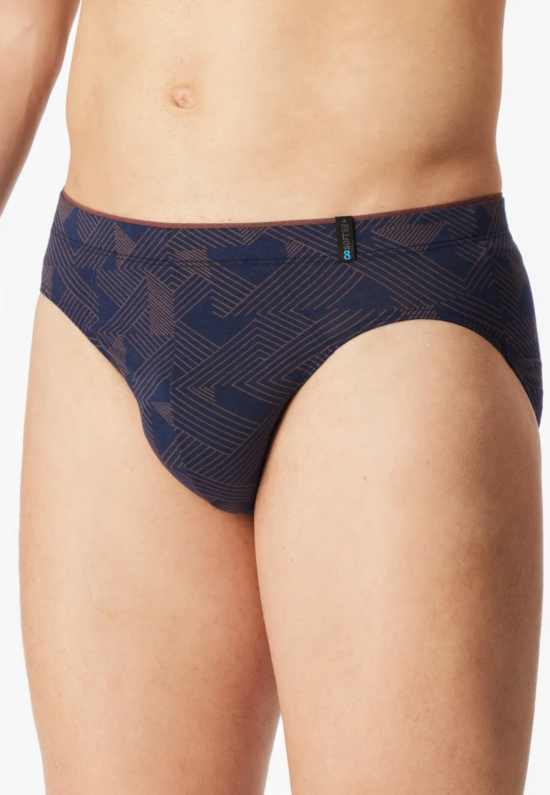 Slip Dunkelblau/Braun gemustert - Long Life Soft