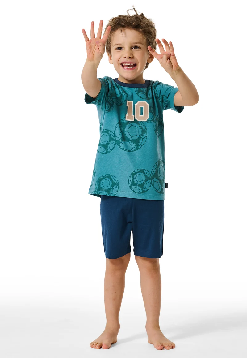 Schlafanzug kurz Blau gemustert - Boys World