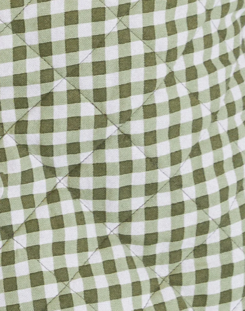 Gilet Kitza en vichy olive