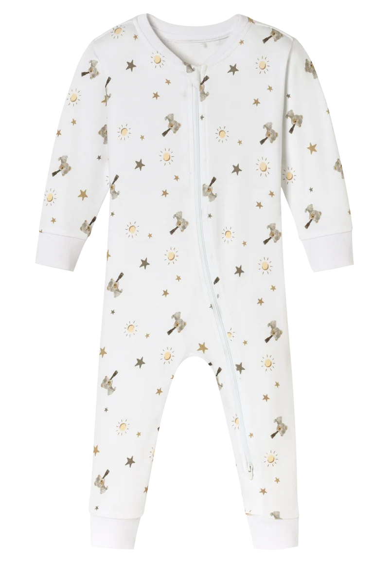 Strampler Weiss gemustert - Baby