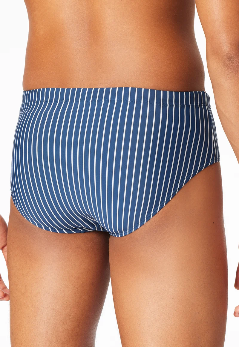 Badehose mit Reißverschluss Blau/Weiss gestreift - Aqua