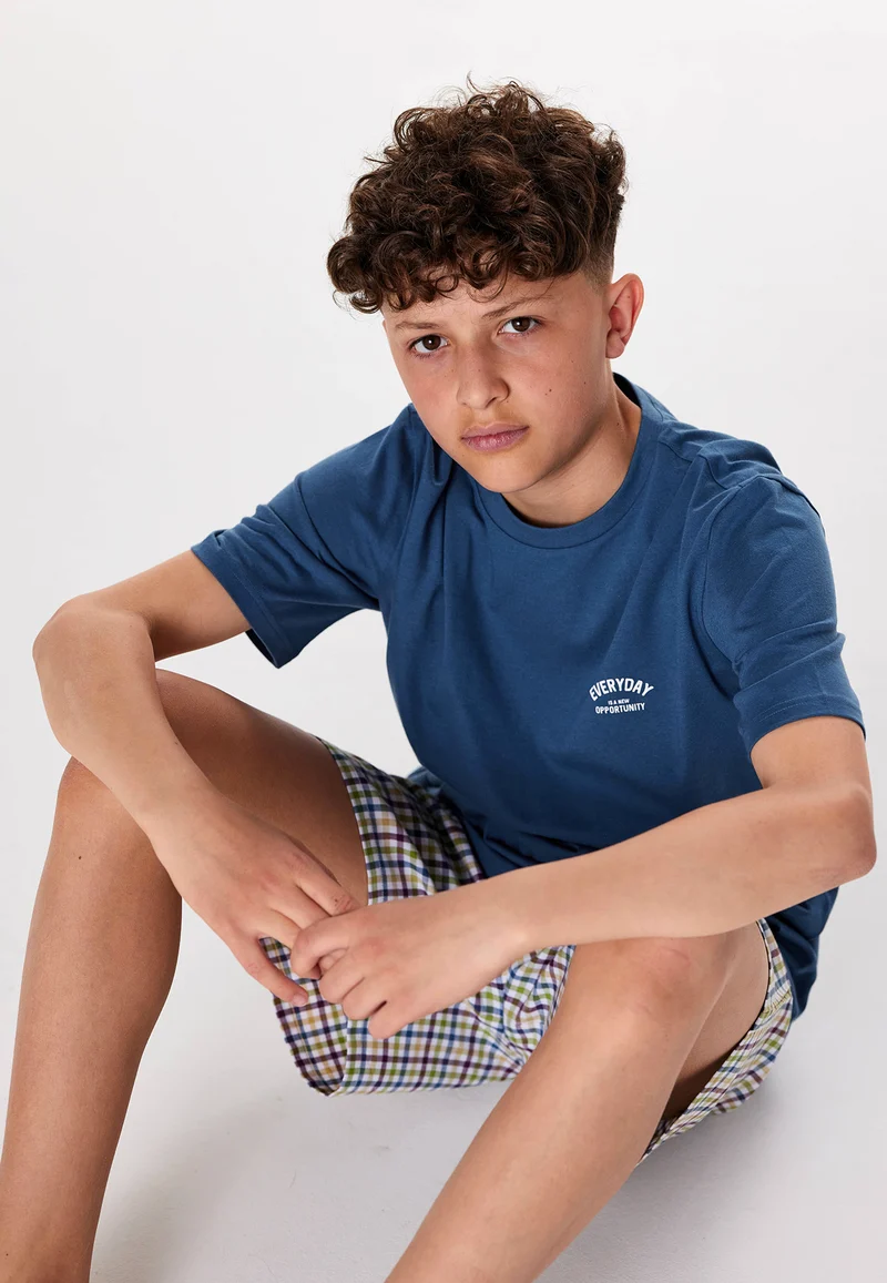 Schlafanzug kurz Bunt kariert - Teens Nightwear