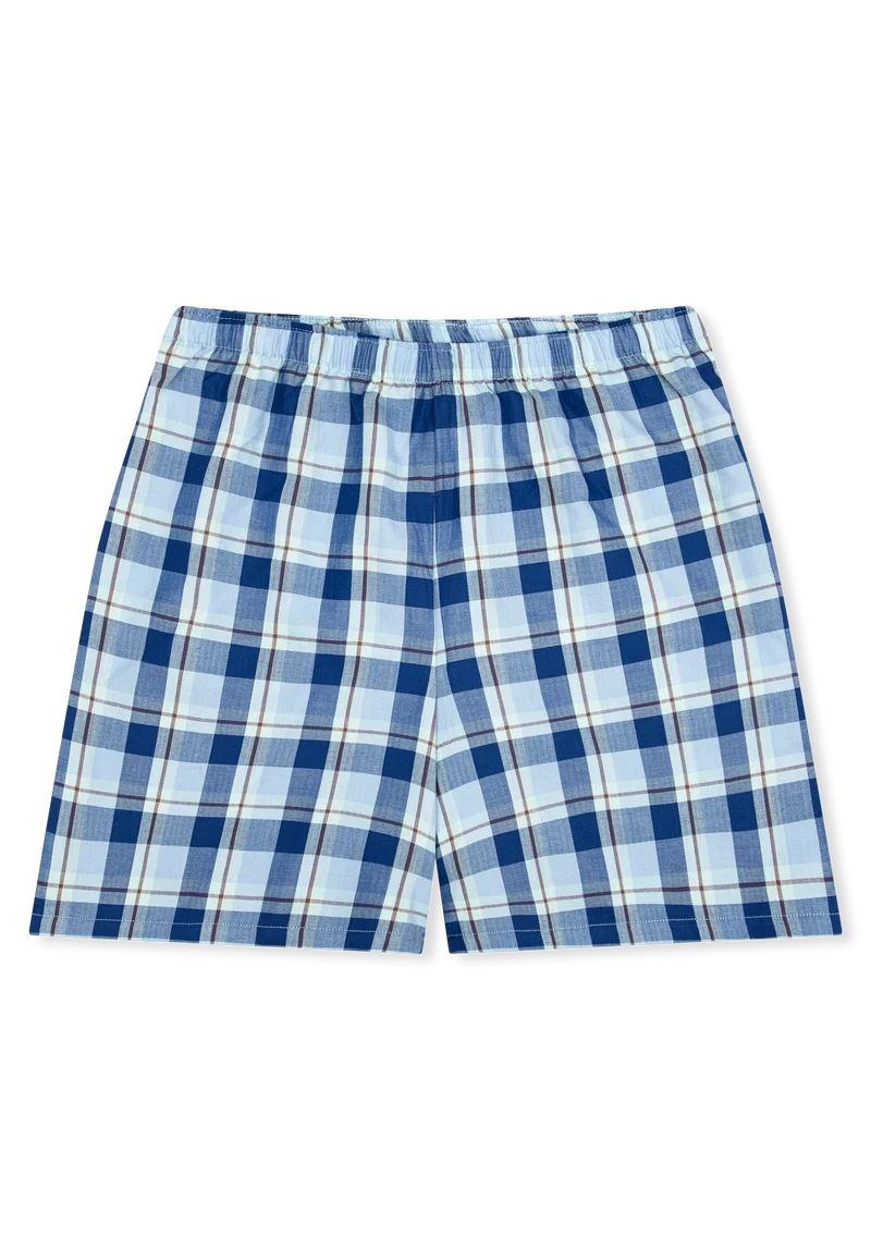 Schlafanzug kurz Bordeaux/Blau kariert - Teens Nightwear