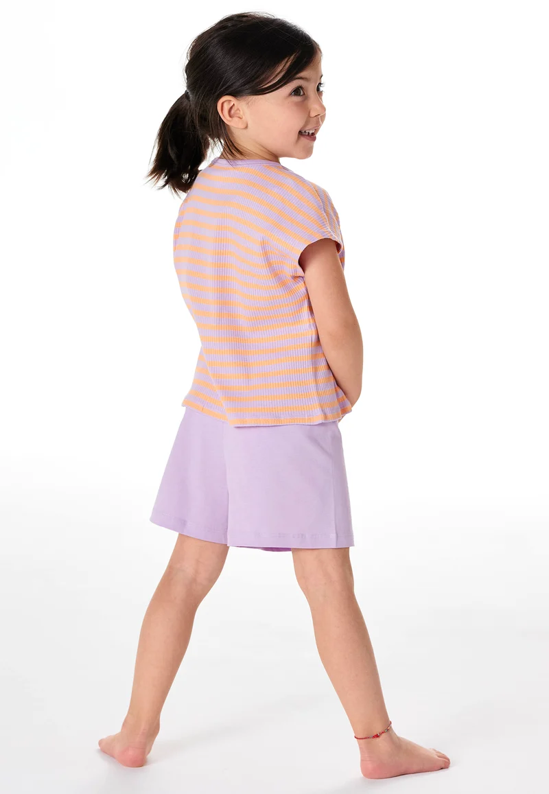 Schlafanzug kurz Lila/Orange gestreift - Kids Nightwear