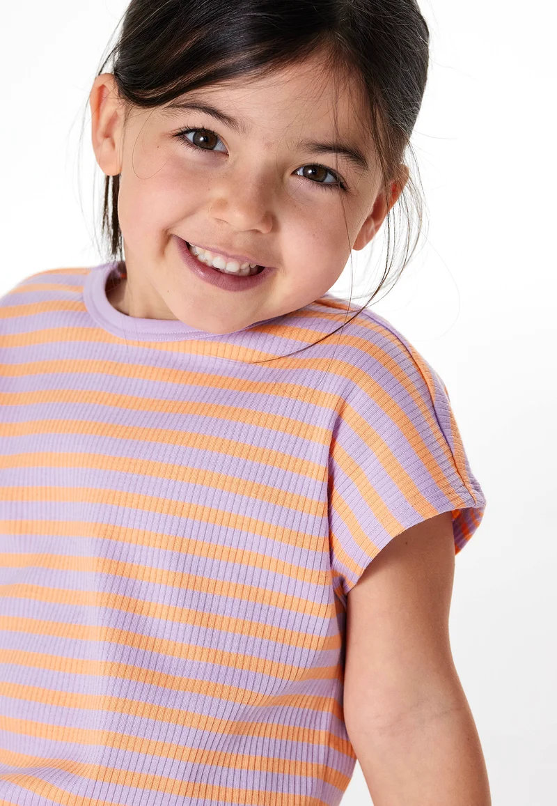 Schlafanzug kurz Lila/Orange gestreift - Kids Nightwear