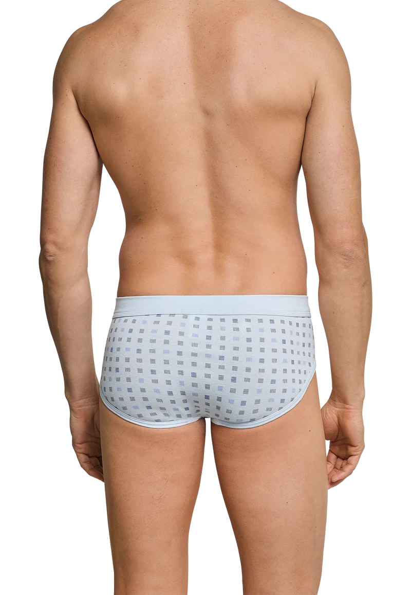 Slip Feinripp mit Eingriff 2er-Pack Blau gemustert - Essentials