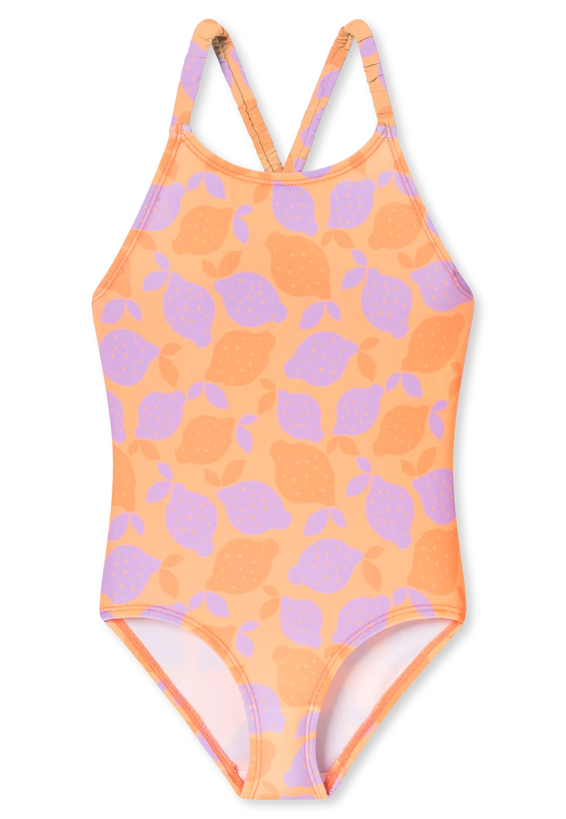 Badeanzug Orange gemustert - Aqua