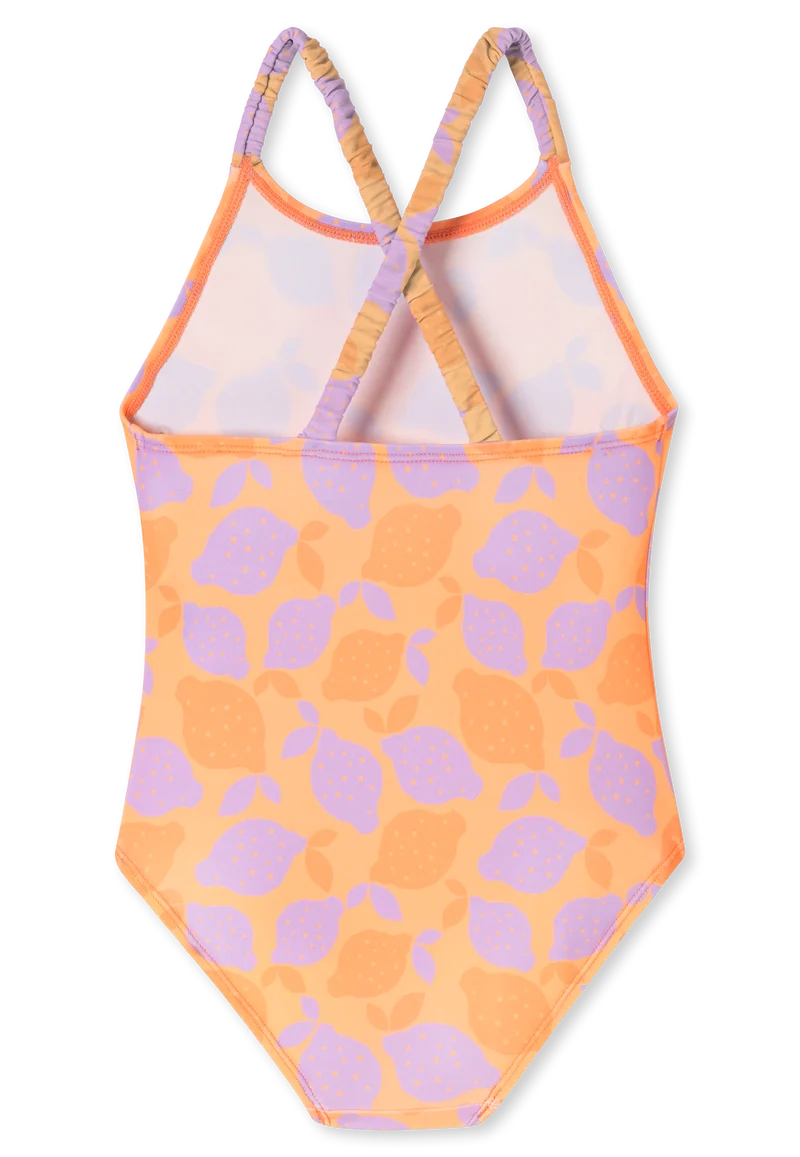 Badeanzug Orange gemustert - Aqua