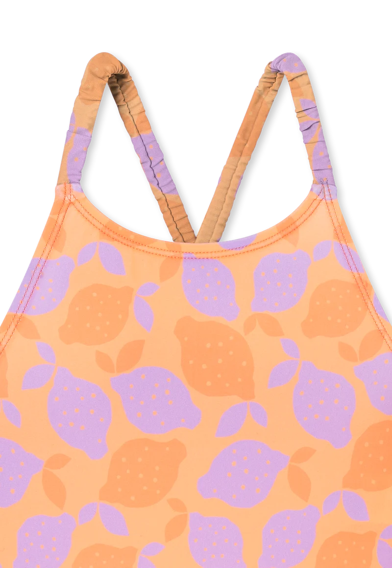 Badeanzug Orange gemustert - Aqua