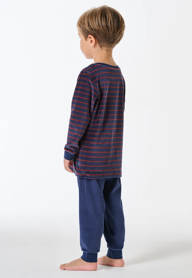 Schlafanzug mit Bündchen Rot/Blau gestreift - Boys World
