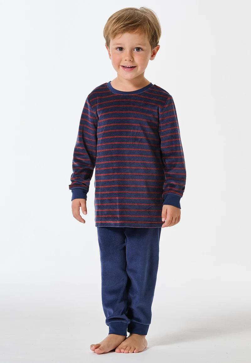 Schlafanzug mit Bündchen Rot/Blau gestreift - Boys World