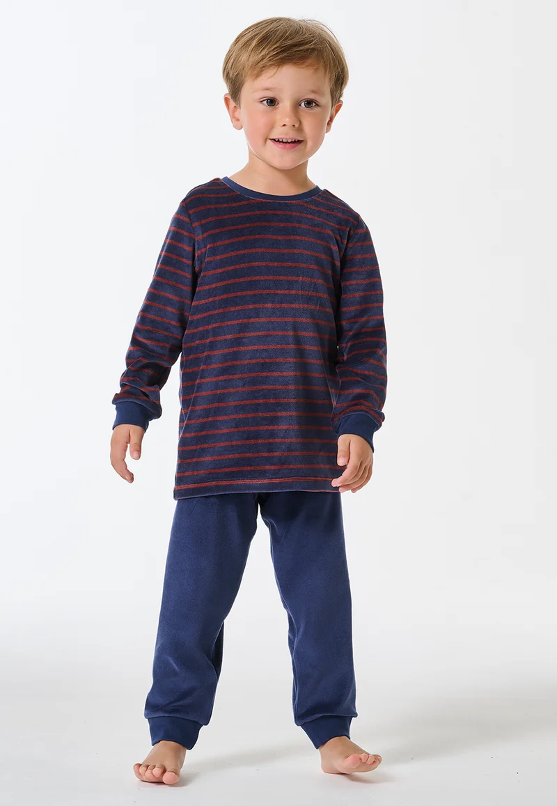 Schlafanzug mit Bündchen Rot/Blau gestreift - Boys World