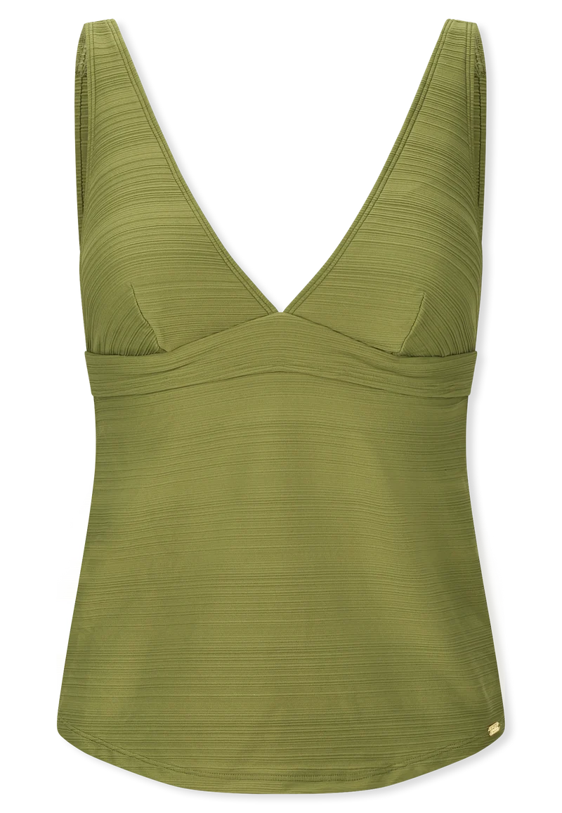 Top Tankini Oliv gestreift - Aqua