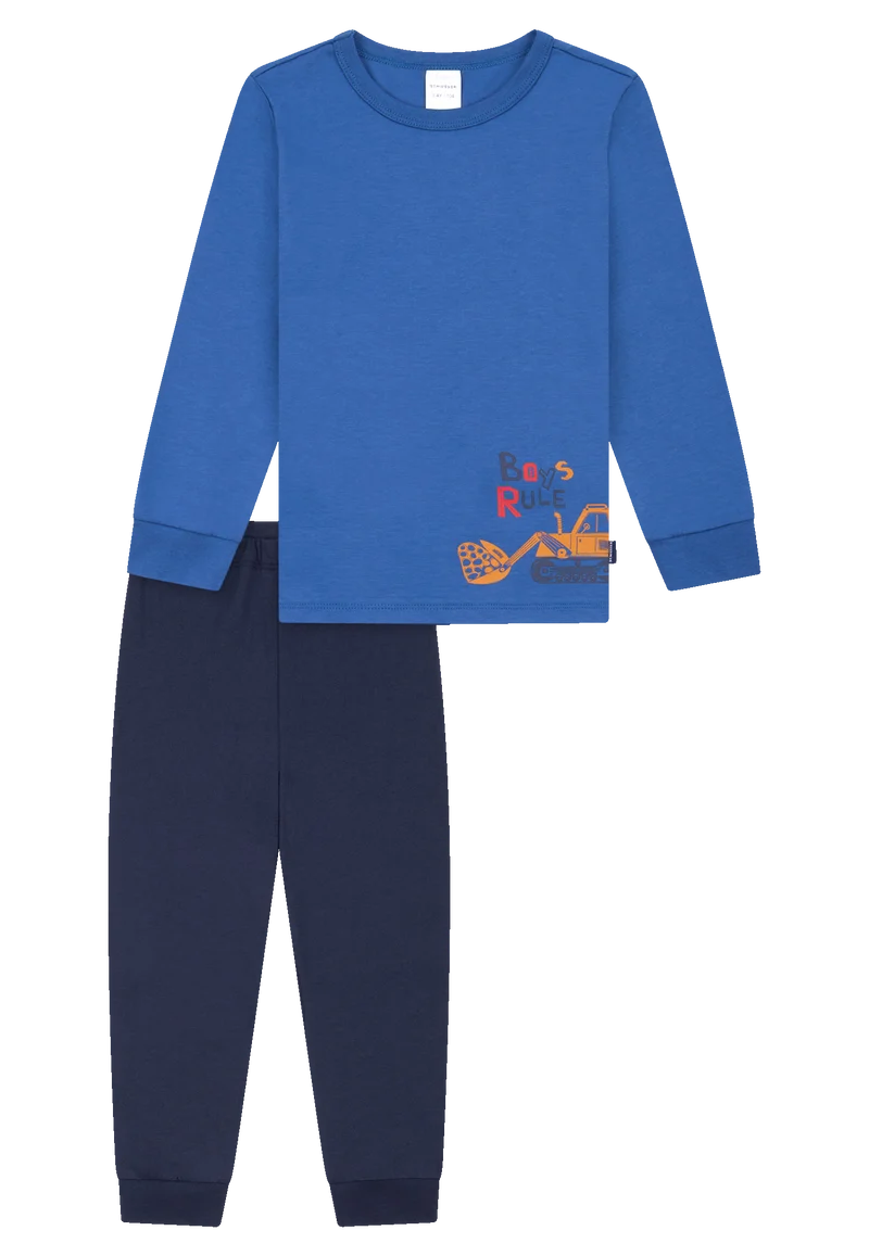 Schlafanzug mit Bündchen Blau - Kids Nightwear